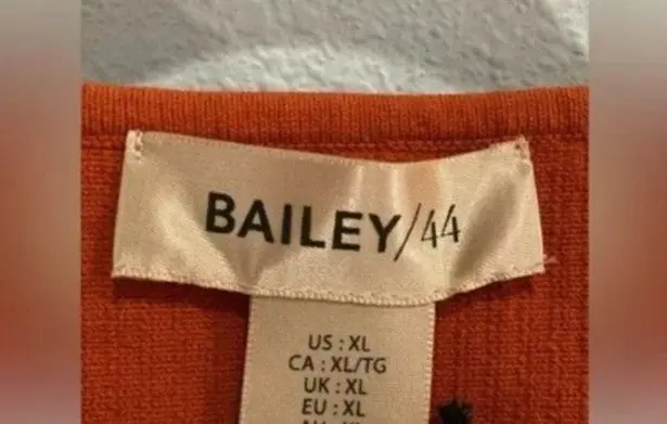 Bailey 44 Top Sleeveless Tulle XL NWT Sleeves Ruffle Ribbed Stretch Knit Orange