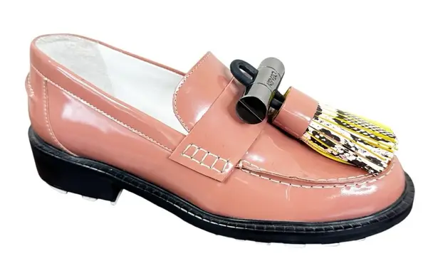 Kenzo Georgia Patent Leather Tassel Loafers in Rose Womens 36