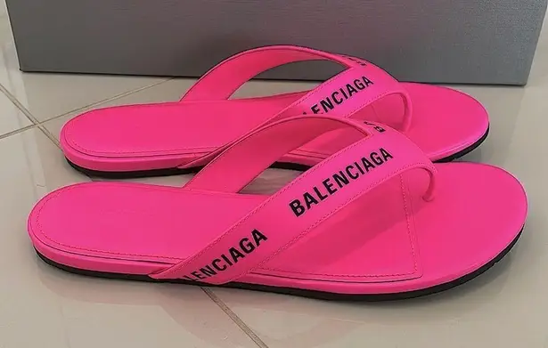 Balenciaga Logo Flip Flops