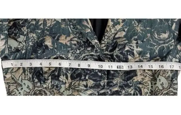 Lafayette 148 Helena Jacket Size 4 Floral Brocade Blue Green Workwear Office