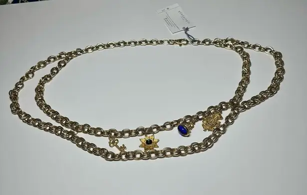Vintage 1980s chain belt with charms Gold
