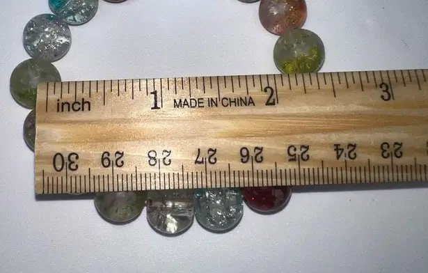 Baked Cracked Marble Stretch Bracelet Blue