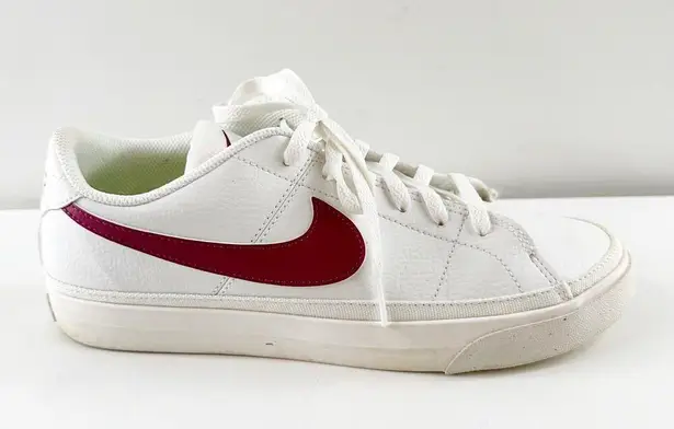 Nike  Court Legacy Low Top Lace Up Sneaker Shoes White Maroon 9.5