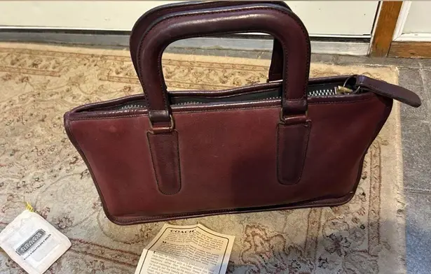 Coach  Slim Leather Briefcase Purse Bag in rich brown cherry leather - RARE!