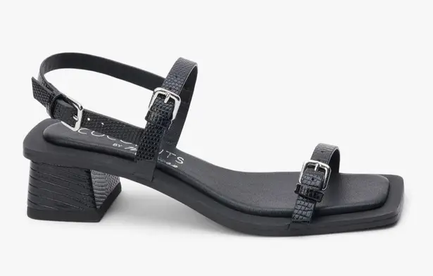 MATISSE NWOT Maya Block Heeled Square Toe Sandal in Black Lizard Size 8