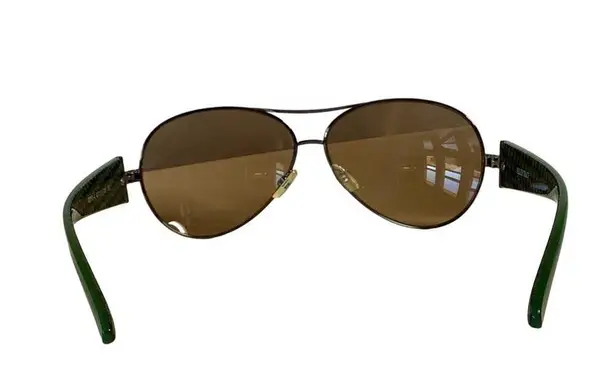 Ellen Tracy Womens Green Metal Aviator Sunglasses