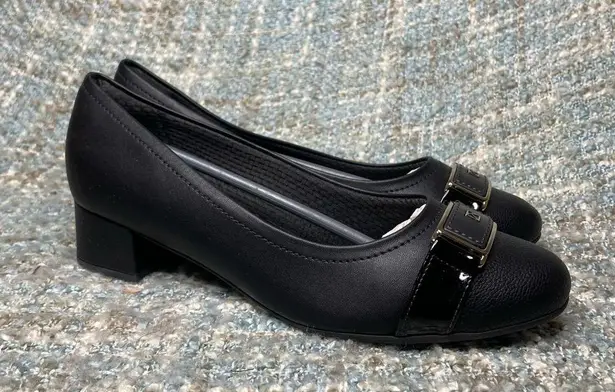 Piccadilly Cloud Rita II Women's Low Heel Buckle Pumps in Black Size 10