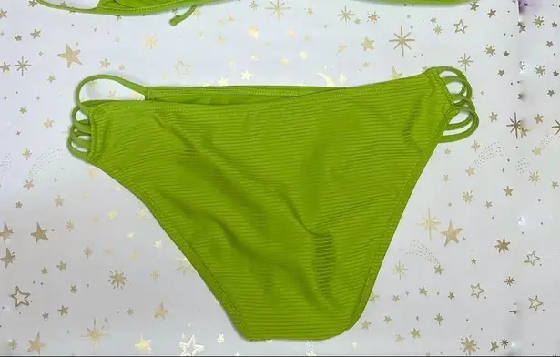 Neon Green Ribbed Bikini Swimsuit Set Size M