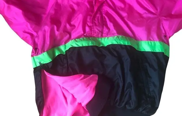 VTG 90’s Colorblock Over Sized Wind Breaker Jacket L Y2K Pink Black Lightweight Size L
