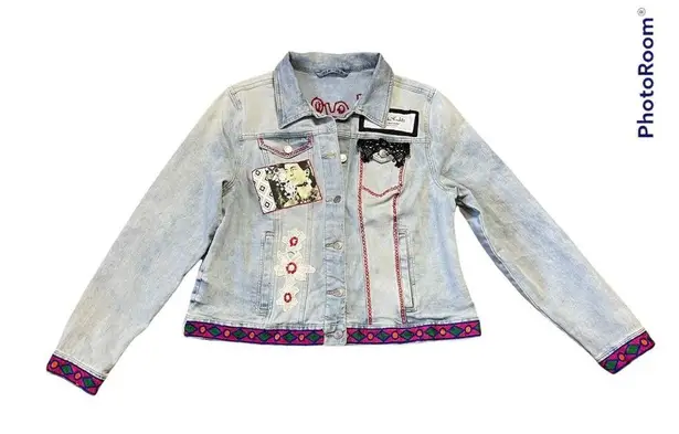 Frida hand stiched denim jacket Size XL