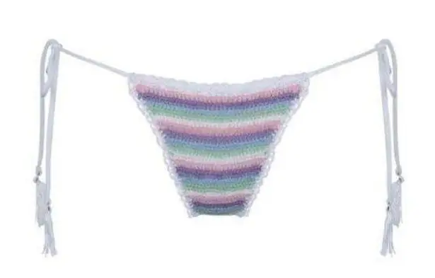 Capittana Women’s Trinidad Swim Bikini Bottoms Crocheted Rainbow Handmade S NWT