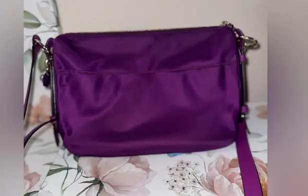 Henri Bendel Purple Crossbody Bag with Gold Accents
