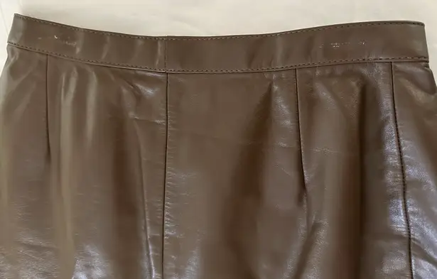 Vintage Genuine Brown Leather Skirt Junior Size 7/8 (Women's approx size 2