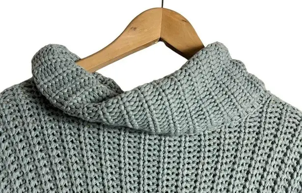 525 America Blue Wide Sleeve Chunky Knit Turtleneck Sweater Size Large