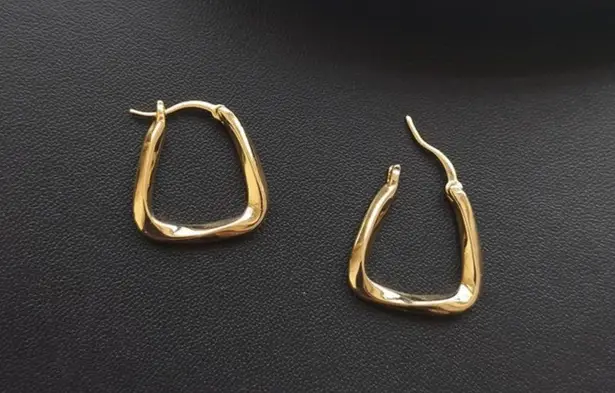 18K Gold Plated Geometric Square Hoop Earrings for Women