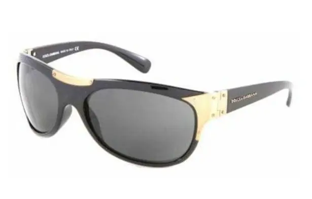 Dolce & Gabbana DG6022 gold top bar hardware unisex wayfarer wrap fit sunglasses
