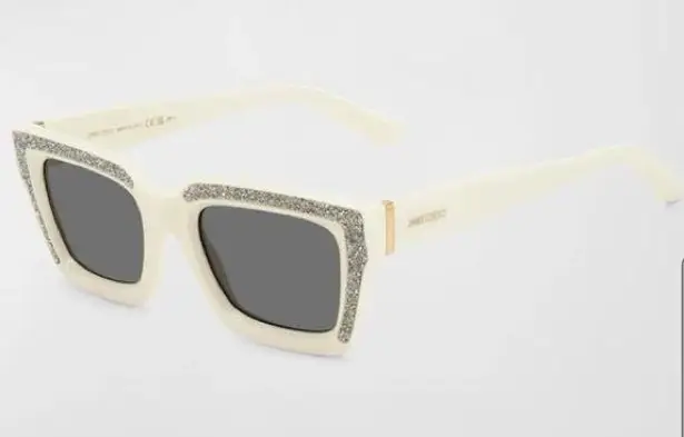 Jimmy Choo megs ivory crystals Sunglasses🤍