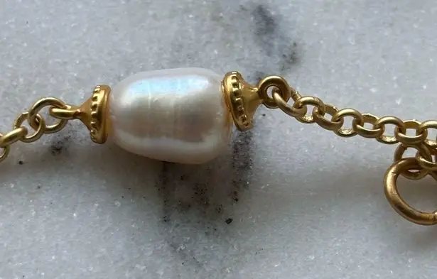 NWOT Julie Vos Gold and White Pearl Necklace