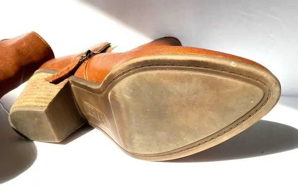 Frye  Judith whiskey leather zip ankle booties boots shoes size 9.5