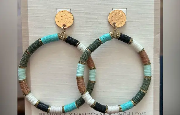 NWT Myra Bag Brown and White Hoop Earrings