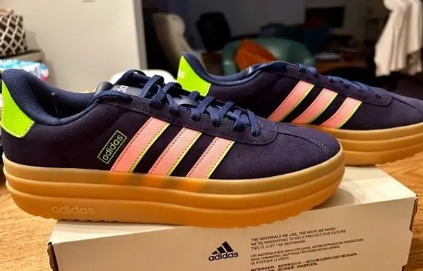 Adidas  VL Court Bold. Navy and Pink. BNIB. Size 10.