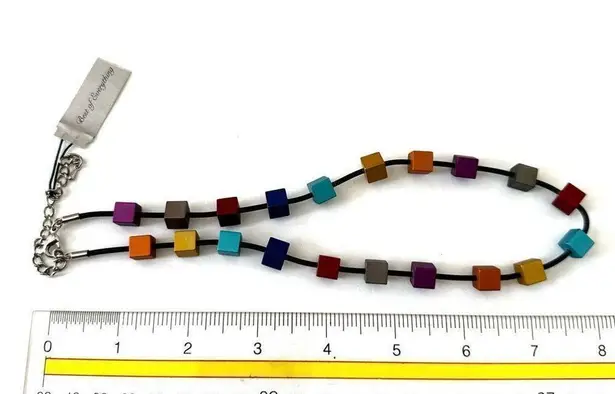 Colorful cubed necklace on cord