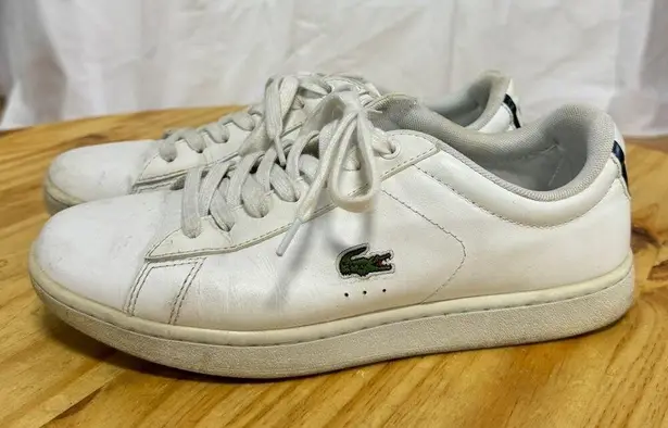 Lacoste  Carnaby Leather Lace Up Low Top Athletic Sneakers White Women's Size 7.5