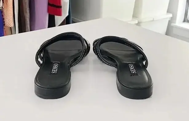 SENSO Hallee Leather Slide Sandals in Ebony Size EU 36 Retail $145