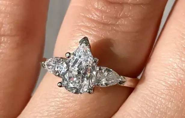 Zales 1.50CT Diamond Pear Shape 3 Stone Engagement Ring Diamonds Anniversary Band .925