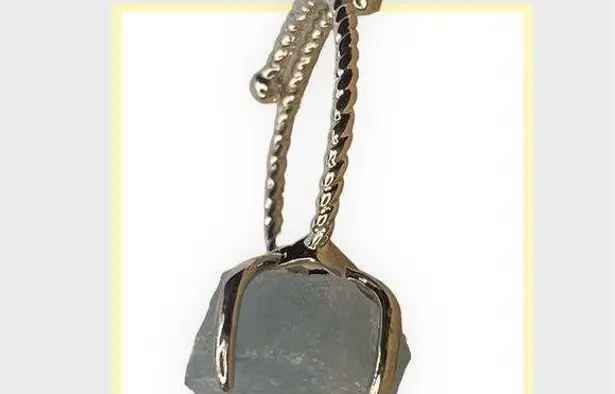 Millie Twist Natural Stone Open Size Ring, Adjustable, aquamarine