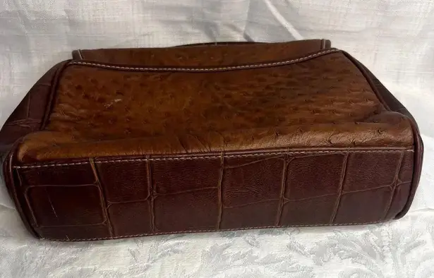 Carryland USA Faux Croc Satchel Purse Vintage Brown