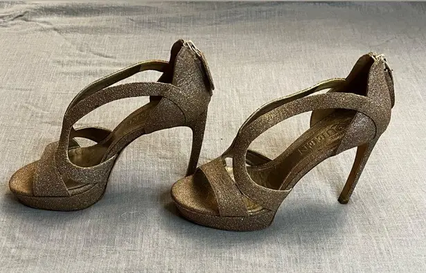 Alexander McQueen Gold Glitter heels
