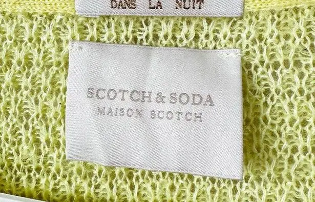 Scotch & Soda Sweater Womens M Linen Mohair Wool Colorblock Sleeves in Citrus