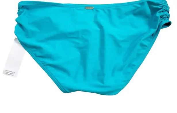 Calvin Klein NWT  50 SPF Ruched Sides Hipster Bikini Bottoms Aqua size XL