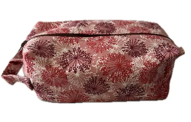 Handmade Handcrafted All Over Dandelion Like Asian Inspired Cosmetic Travel Bag