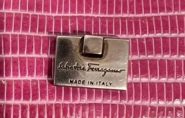 Salvatore Ferragamo Pink Lizard Skin Wallet