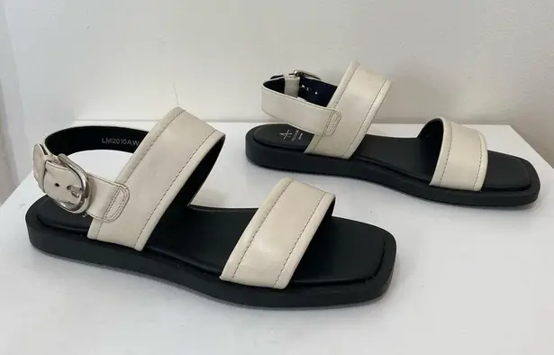 Aquatalia | Joni Leather Sporty Slingback Sandals in Eggshell Ivory Sz 9M