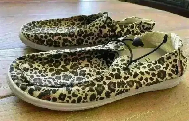 Corky's Kayak Leopard Slip On Women's Boat Shoe, size 8 Brown