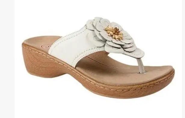 Klogs White Leather Aloha Sandal Size 8