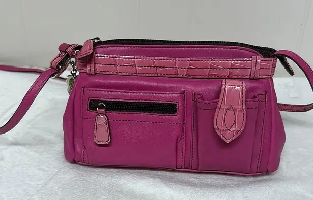 Brighton Beautiful Pink leather crossbody bag with bag charms