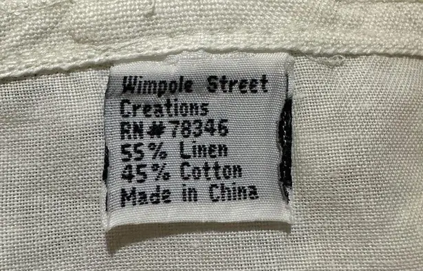 Wimpole Street Vintage 1990s Y2K Crisp White Linen Cotton Lace Vest Large?