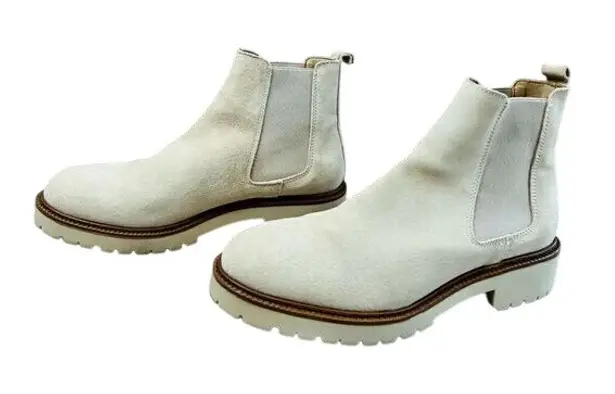 Enzo Tesoti Chelsea Cream Vegan Suede Leather Boots 40 Womens 9.5 Vanilla Girl