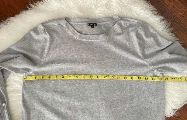 Lightweight Grey Sweater Top Pearl Detail Women's size large