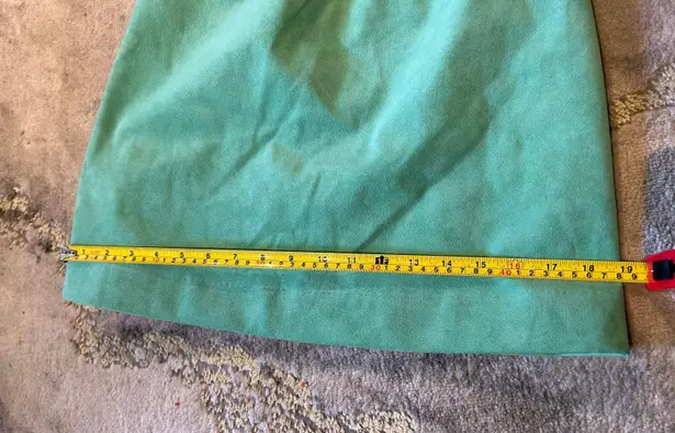 Handmade Aqua Green Suede Two Piece Suit Set