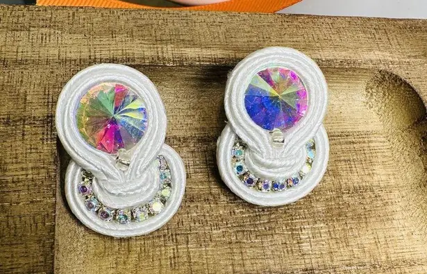 Handmade Earrings Soutache handcrafted Unique Stud Closure