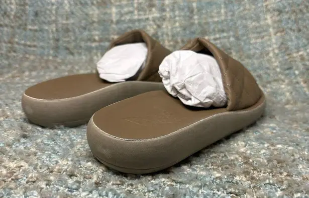 Ancient Greek Sandals Synefoula Quilted Slides in Taupe Eco Nappa Size 12