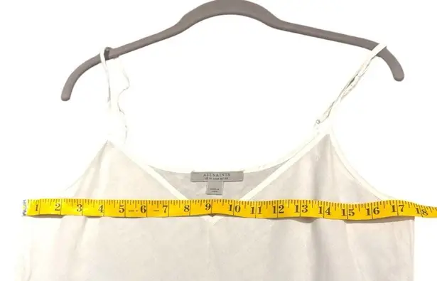 ALLSAINTS Mini 100% Organic Cotton Minimalist Neutral Bridal V-Neck Slip Dress 6