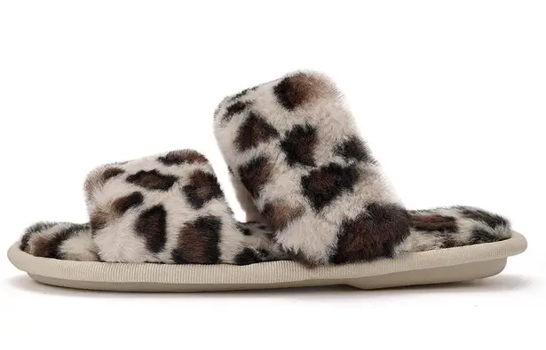 Open Toe Fluffy Slippers