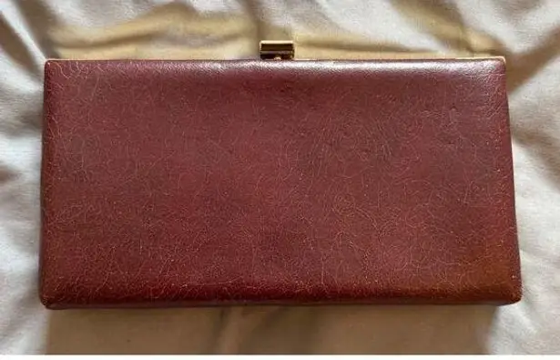 Shirl Miller Vintage Leather Clutch Purse Handbag Brown