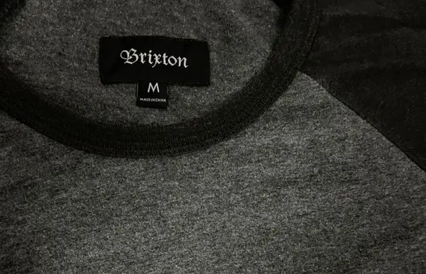 Brixton black and gray baseball t